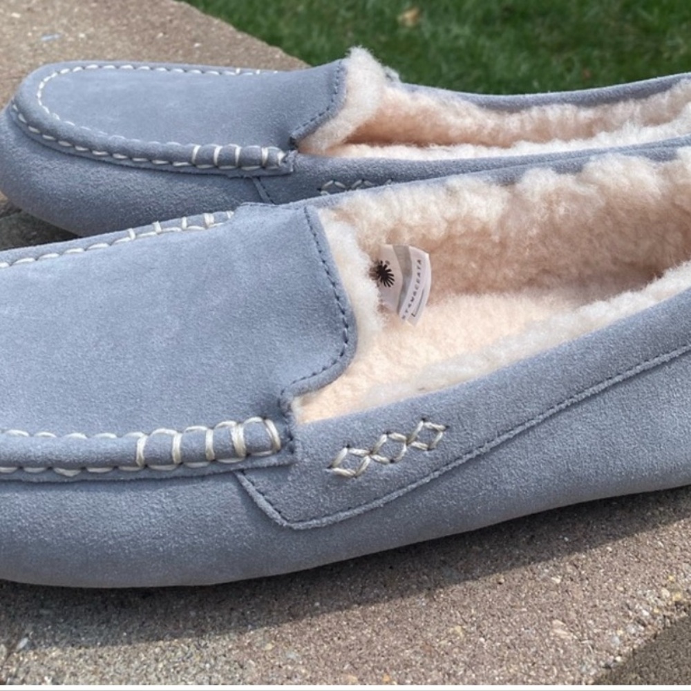 UGG Gray Moccasin Slippers